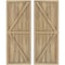 Ekena Millwork Americraft 6-Board Wood 2 Equal Panel Frmd Board-n-Batten Shutters w/Dbl Z-Bar, ARW102BF621X77UNH, PR ARW102BF621X77UNH - alternate 1